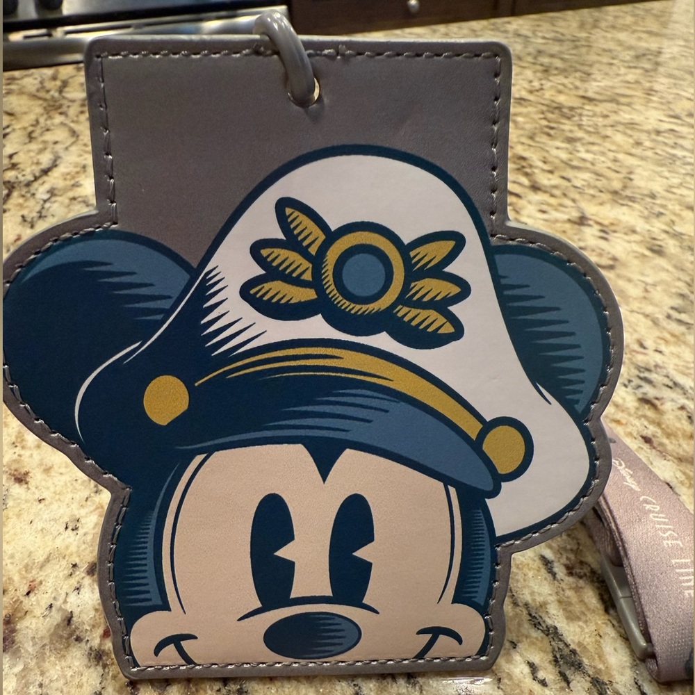 Disney Cruise Line Castaway Club Captain Mickey Mouse Lanyard ID Card Holder